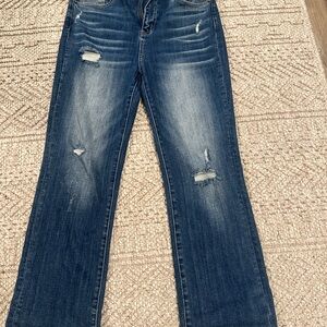 Risen Jeans step hem stretch distressed 9/29